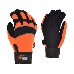Glove-Fake leather-Spandex-Unlined