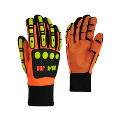 Glove-Fake leather-Spandex-PVC dots
