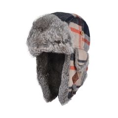 Hat-Wool blend-Quilted nyl.-Fur