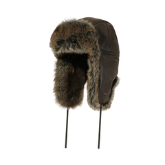 Hat-Fake leather-Quilted nyl.-Fake fur