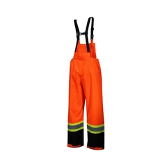 Bib pants-Polyester 300D PU-Reflect.stripe-Heat resistant
